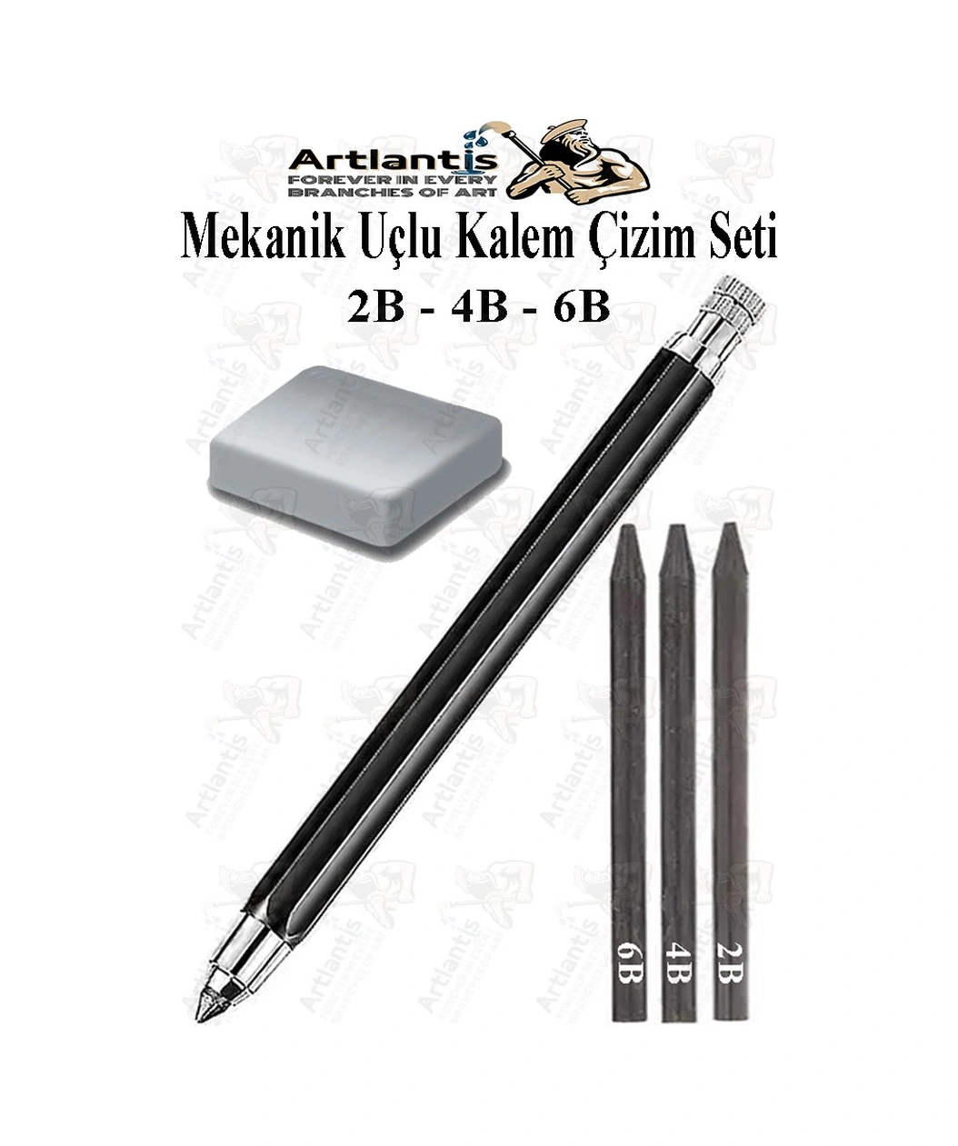 Portmin Çizim Kalemi 1 Paket 2b 4b 6b Dereceli Portmin Grafiti Karakalem Mekanik Uçlu Çizim Kalemi 5.6mm Yedek Uç