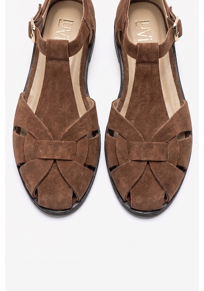 Luvishoes Dexara Toprak Süet Hakiki Deri Kadın Sandalet