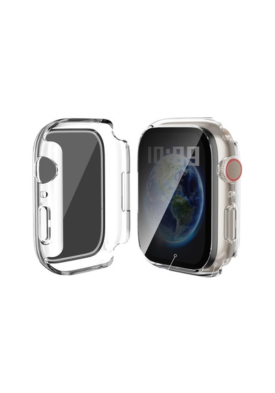 Apple Uyumlu  Watch Series 7 8 9 41mm Hayalet Pc Sert Kasa Ekran Koruycu 360 Güvenli Koruma