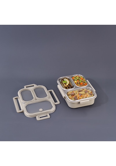 Aryıldız 153ar262207 Bento Lunch Box Bej 3 Bölmeli 1000 Ml Bej