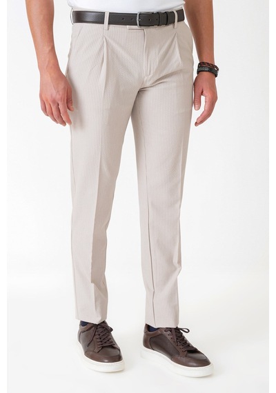 Comfort Fit Rahat Kalıp Pileli Esnek Pamuklu Çizgili Taş Jogger Pantolon P 1218 Comfort Fit Rahat Kalıp Pileli Esnek Pamuklu Çizgili Taş Jogger Pantolon P 1218