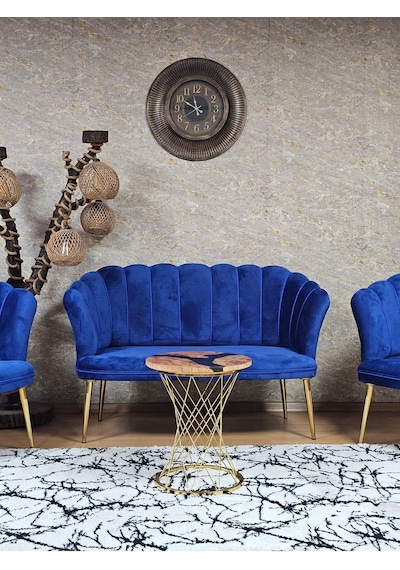 Papatya Çay Seti Koltuk Takımı Gold Sivriltme Ayak, Balkon, Salon 001