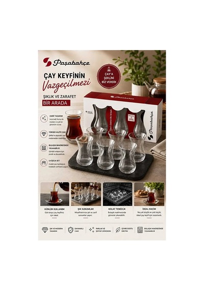 Paşabahçe Semaver Çay Bardağı 3 Lü 285 Cc 42801 Açık Gri