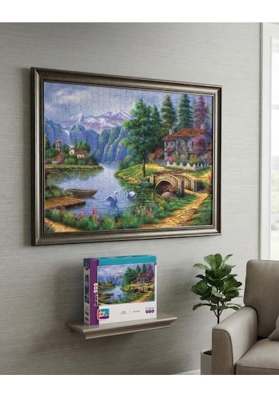 Yamaç Evleri Ve Kuğu Gölü İkili Set - 1000 + 500 Parça İkili Puzzle Seti