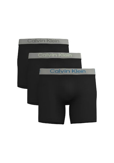Calvin Klein Erkek Brief Siyah 3'lü Boxer-14967 Black Body W/ Moon Mist Logo/ Black