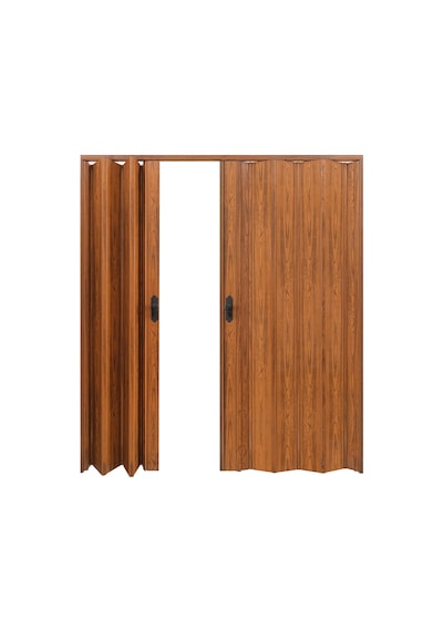 Faran Dekorasyon 170 x 215 Ceviz Renk Camsız Çift Açılım Pvc Akordiyon Kapı  - FRNAKMODEL-0-150