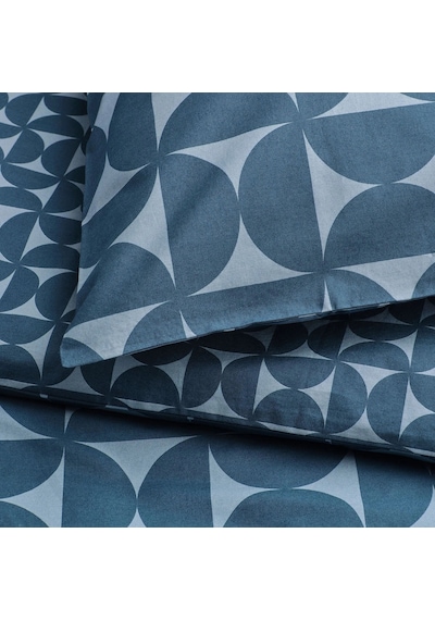 Ikea Angsnejlıka Çift Kişilik Nevresim Takımı 220 X 240 Cm Gök Mavisi - Mavi Gök Mavi