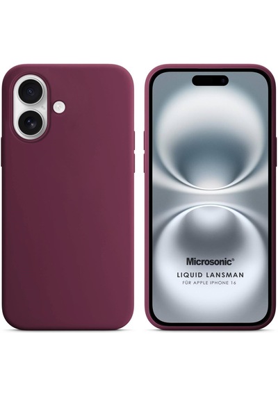 Microsonic Apple iPhone Uyumlu 17 Kılıf Liquid Lansman Silikon Bordo -