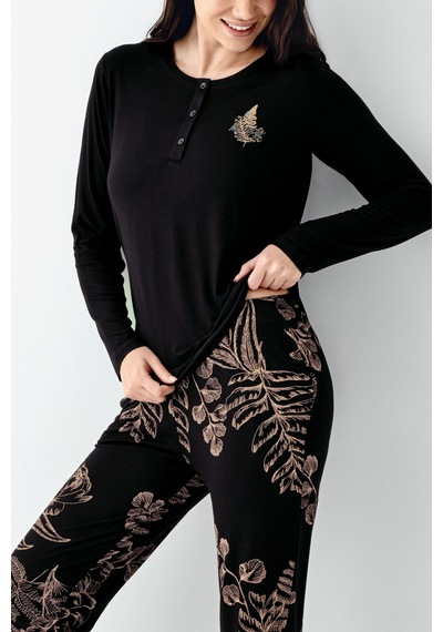 Arnetta Kadın Siyah Pijama Takımı Siyah