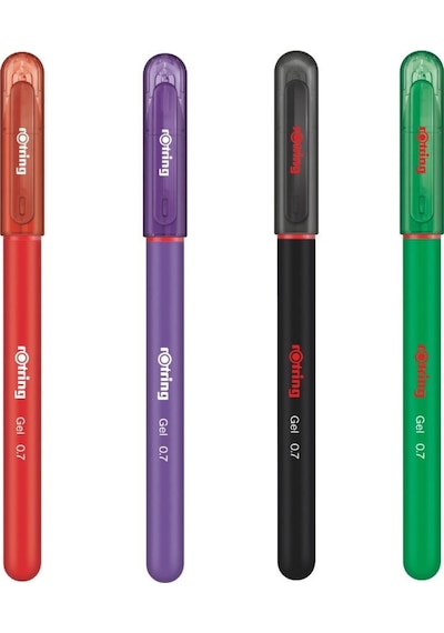 Rotring Jel Mürekkepli Tükenmez Kalem Kırmızı-mor-siyah-yeşil