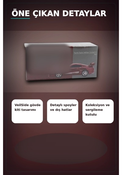 Diecast 1/64 Veilside Combat V-ı Toyota Supra Kırmızı Model Araba - Tekli Kutu Bx-313405