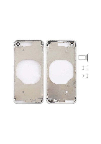 Apple Uyumlu iPhone 8 Kasa Boş Kamera Lensi Sim Kart Tepsisi Yan Tuşlarla Kasa Boş Beyaz