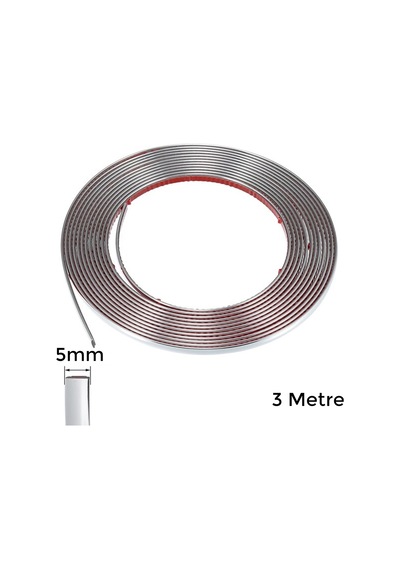 Yapışkanlı Nikelaj Şerit Bant Çıta 5mm 3 Metre Krom