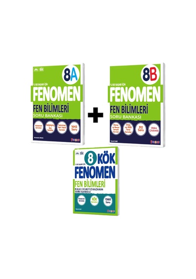 Fenomen 8. Sınıf Fen Bilimleri Soru Bankaları Seti A - B - Kök