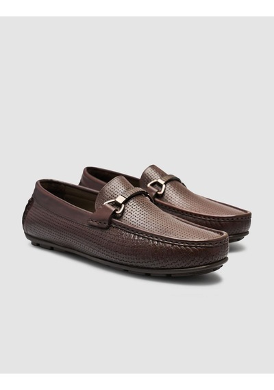Cabani Moraza %100 Hakiki Deri Kahverengi Tokalı Erkek Loafer