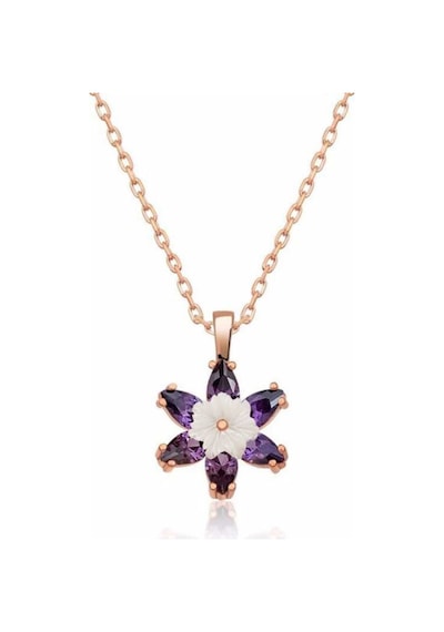 Casera's Gümüş Rose Mor Lotus Çiçeği Kolye Csr2180777 Gümüş