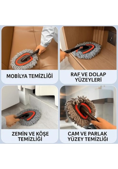 2 Adet Set Profesyonel Püsküllü Mikrofiber Araç Yıkama Fırçası Toz Alma Fırçası Araç Paspası