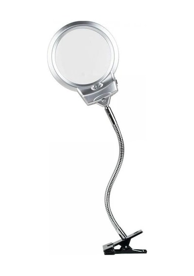 2.5 X 130 Mm 5x24 Mm Led Aydınlatmalı Büyüteç Masa Üstü Metal Hortum Mandallı Mg15124-c