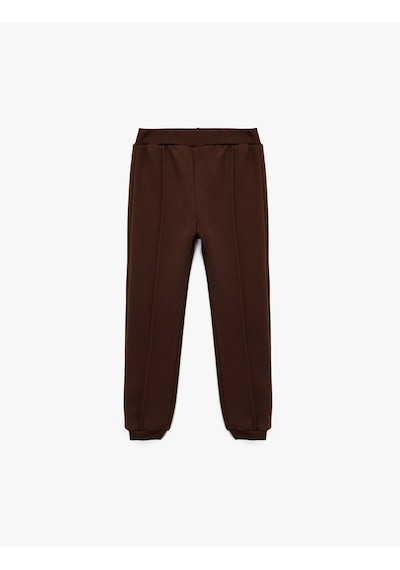Koton Beli Lastikli Jogger Eşofman Altı Kahverengi 6wkg40233ak Kahve