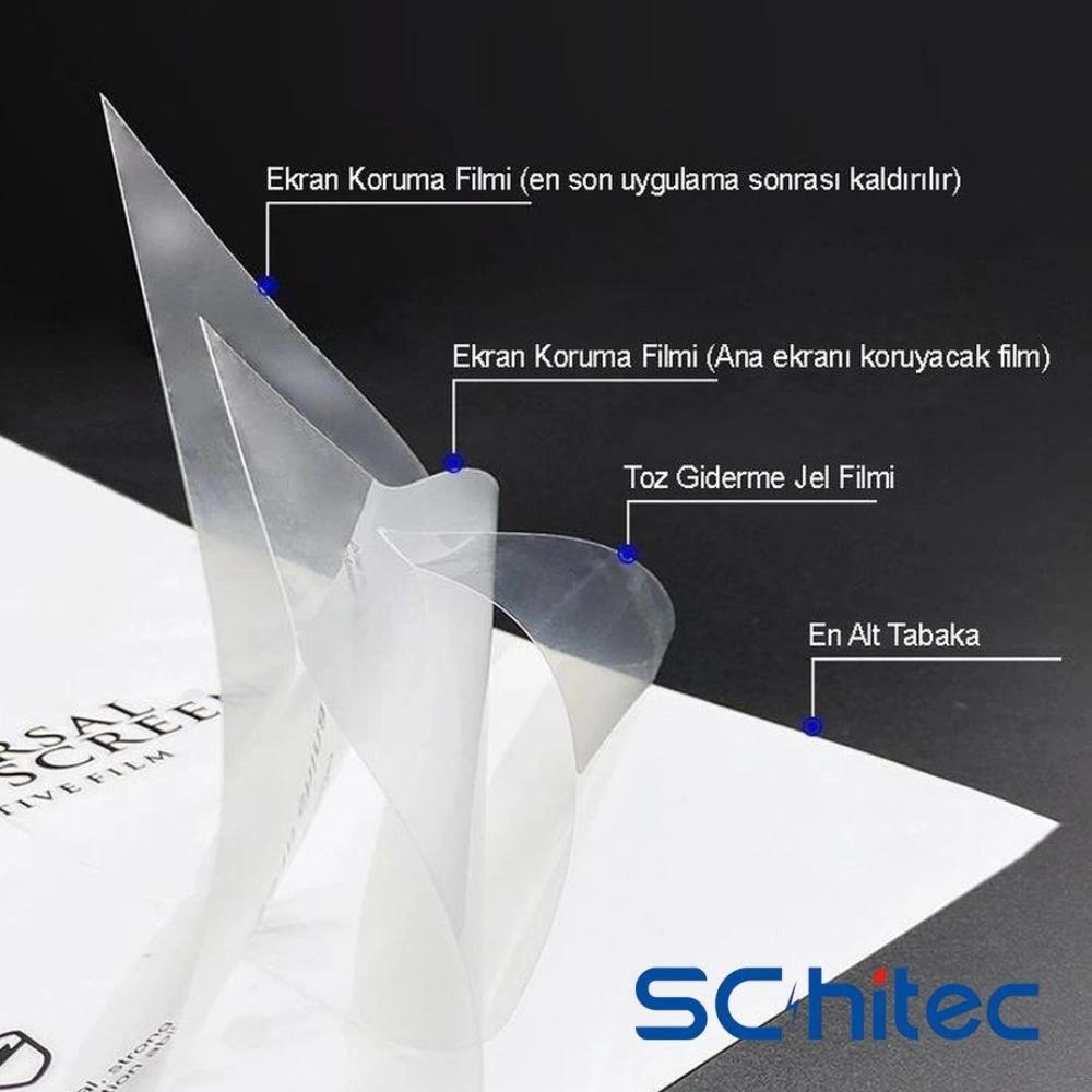 Schitec Apple Uyumlu iPhone 16e Darbe Emici Premium Ön Şeffaf Nano Ekran Koruyucu Poliüretan Film
