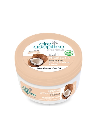 Cire Aseptine Soft Prebiyotik Hindistan Cevizi El Yüz Ve Vücut Kremi 30 Ml