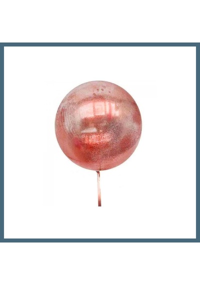 Bezos Kırmızı Simli Yuvarlak Şeffaf Balon 24 İnç Agc