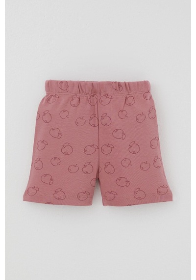 Breeze Kız Bebek Pijama Takımı Elma Desenli Önden Düğmeli 4 Ay - 1 Yaş , Gülkurusu