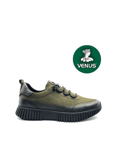 Venüs Campanula Hakiki Deri Ortopedik Kadın Casual Ayakkabı Haki