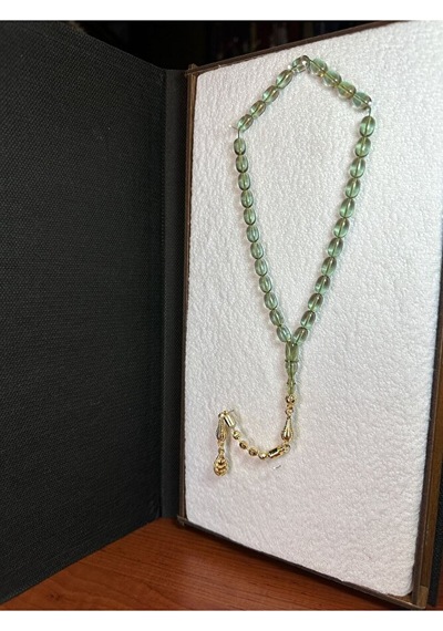Sevgiliye Özel Hediye Ateş Kehribar Tesbih 7mm X 11 Kapsül Kesim Şeffaf H-1252.