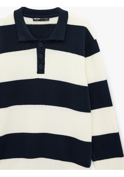 Koton Regular Fit Uzun Kollu Polo Yaka Kışlık Triko Kazak Lacivert Çizgili 6wam70012ht Lacivert Çizgili Koton Regular Fit Uzun Kollu Polo Yaka Kışlık Triko Kazak Lacivert Çizgili 6wam70012ht Lacivert Çizgili
