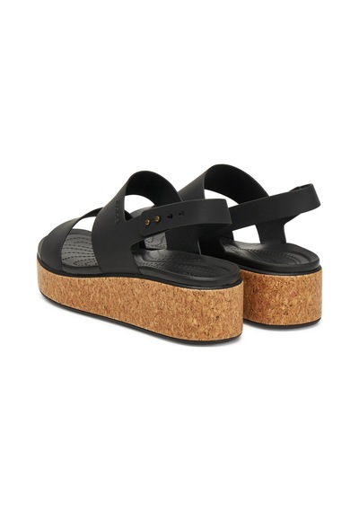 Crocs Brooklyn Cork Low Wedge Kadın Sandalet 211144-060 Siyah