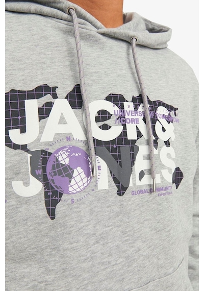 Jack & Jones Jcodust Sweat Hood Sn Erkek Sweatshirt 12240214-Gri