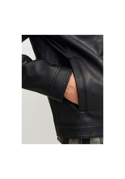 Jack & Jones Erkek Pu Deri Mont Ve Ceket Siyah