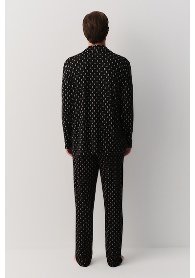 Suwen Adrian Erkek Maskülen Pijama Takımı Sh26309660b911 Siyah Desenli
