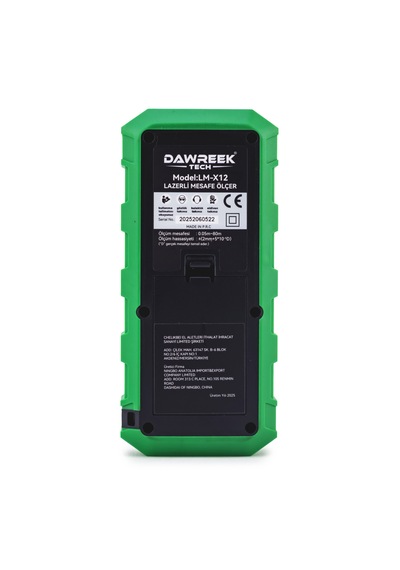 Dawreek Mesafe Ölçer H01 Green 80 Metre Dijital El Tipi Mesafe Ölçüm Cihazı