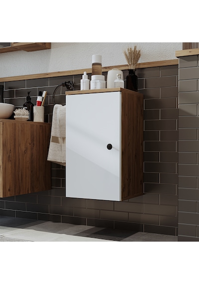 Banyo Dolabı Mat Mdf 60 X 35 Cm Banyo Boy Dolabı Atlantik Çam - Beyaz