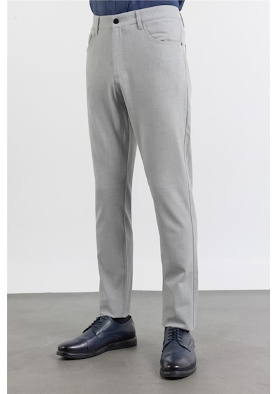 İmza Gri 5 Cep Düz Paça Esnek Slim Fit Casual Pantolon 1003255157