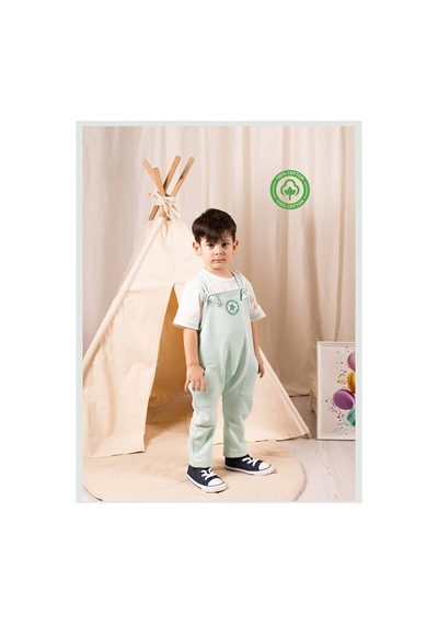 Zuppers Unisex Bebek Salopet Tulum Ve Tişört Takım - Mint renkli