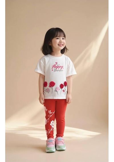My Kids Wear Renkli Desenli Çocuk Alt Üst Takım Kırmızı My Kids Wear Renkli Desenli Çocuk Alt Üst Takım Kırmızı