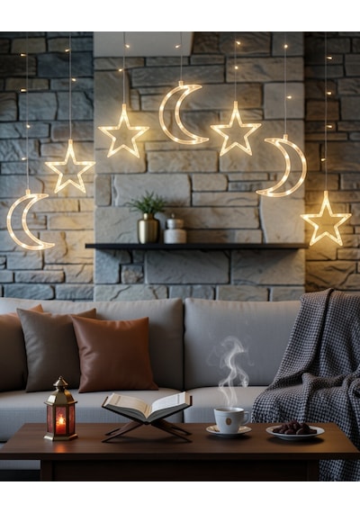Büyük Ay Yıldız Ramazan Led Işık Uczzzayyıldızramazanledi-7 Çok Renkli