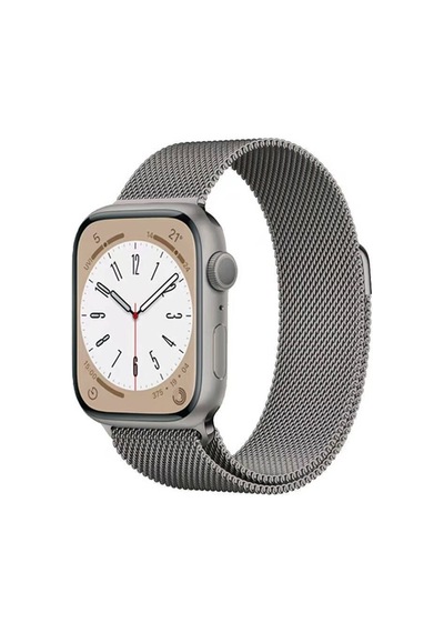 Apple Watch 7 41mm Uyumlu Metal Kordon Krd-98 - Gri - T31617