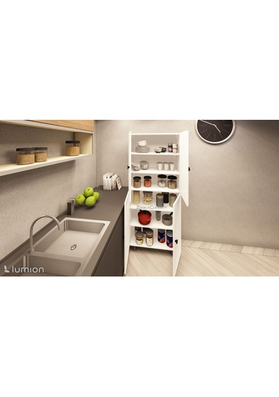 Natura Çok Amaçlı Mutfak Banyo Ayakkabılık Dolabı 60 Cm 6 Bölmeli