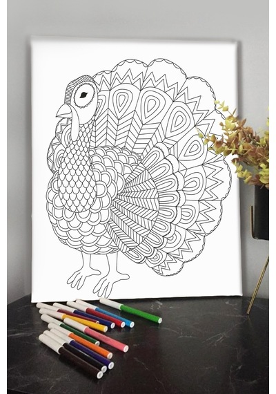 Kuş 4 40x30cm Çocuklar Için Özel Boyanabilir Tablo Mandala Tablo Kalem Hediyesi Yoktur.