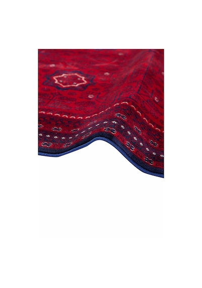 Elvey Home Afgan Vintage Kaymaz Taban Gerçek Kadife Bambu Sık Dokuma Otantik Dekoratif Zamansız Tasarım Halı Bordo
