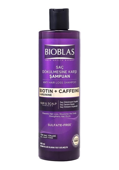 Biotin Kafein Arjinin Şampuan Saç Dökülmesine Karşı Güçlü Bitkisel Formül, Sülfatsız, Bıocomplex B19 İle