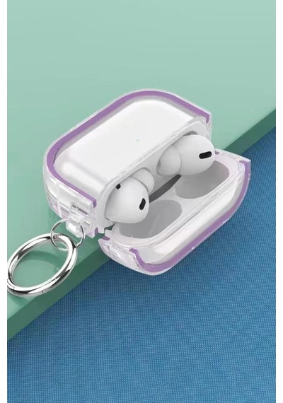 Apple Airpods Uyumlu Pro 2 2.nesil Shiny Şeffaf Kılıf - Sierra Blue Sierra Mavi