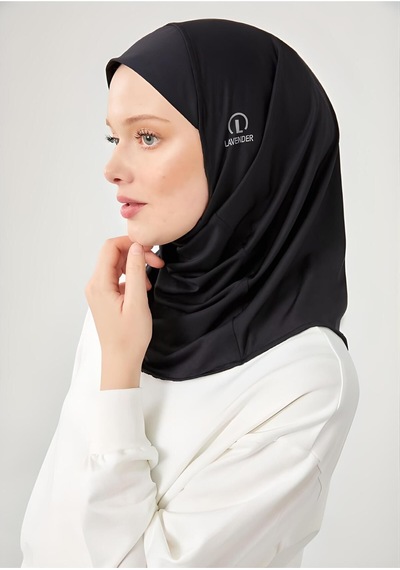 Melodi Scarf Kadın Tesettür Hijab Spor Bone Siyah Siyah