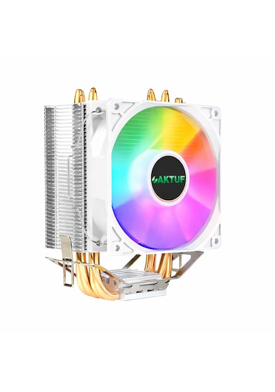 Aktuf Ak4x Rainbow 4 Bakır Borulu Amd/intel Kule Tipi Yüksek İşlemci Soğutucusu Beyaz