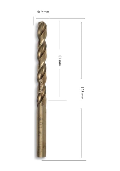 Mte 9 Mm Paslanmaz Matkap Ucu Altın Seri Hss-e Dın 338