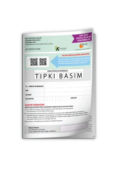 2026 Meb-ags Öabt Sosyal Bilgiler Öğretmenliği Ösym Tıpkı Basım Kitapçığı Tg Deneme